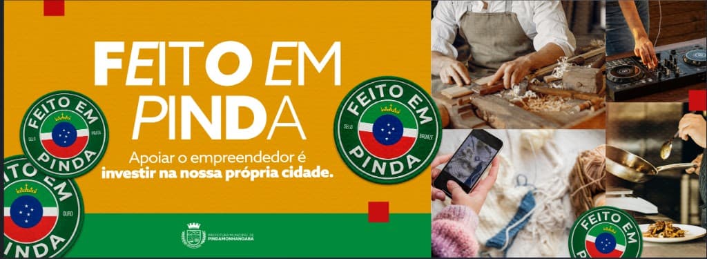 Identidade visual do programa Feito em Pinda